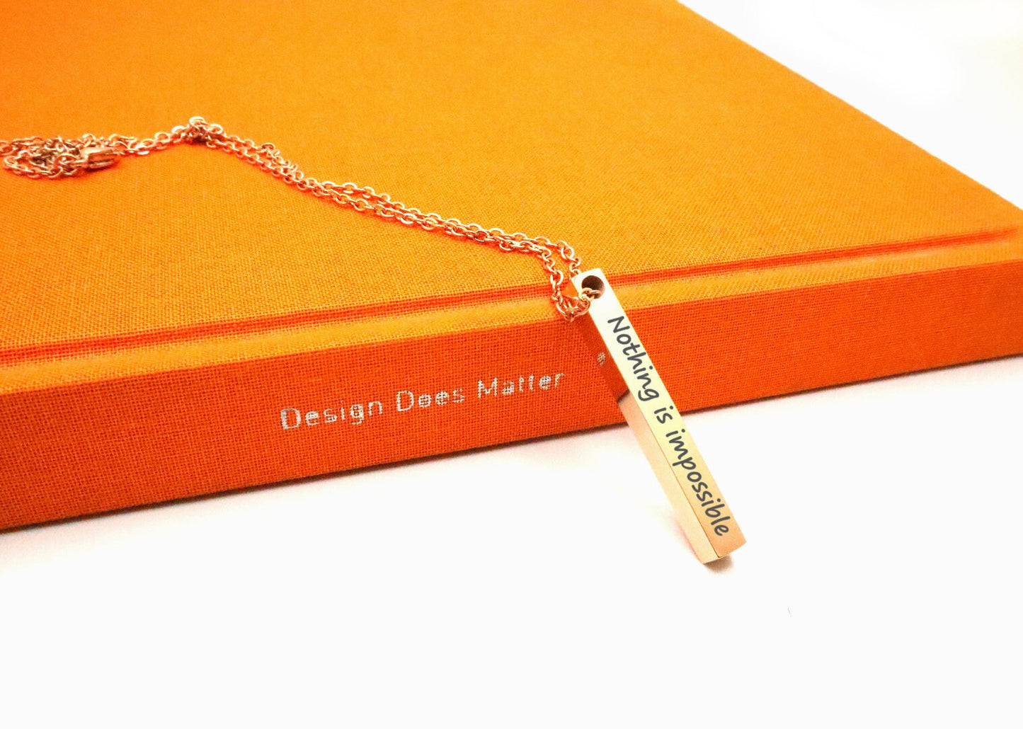 Personalized Vertical Bar Necklace Valentines Gift With Custom Engraved Name On A 3D Long Bar Pendant, Bridesmaid Gift, Gift For Her Mom