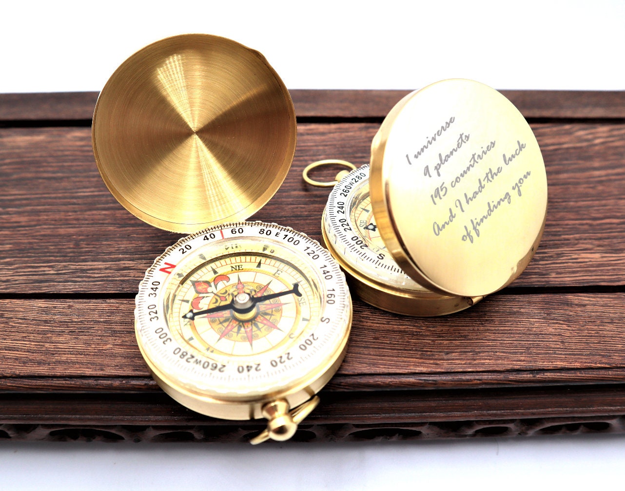 Personalized Compass With Engraved Name | Custom Pocket Compass Gift For Communion, Graduation, Anniversary, Hiking Gifts, Baptism Compass