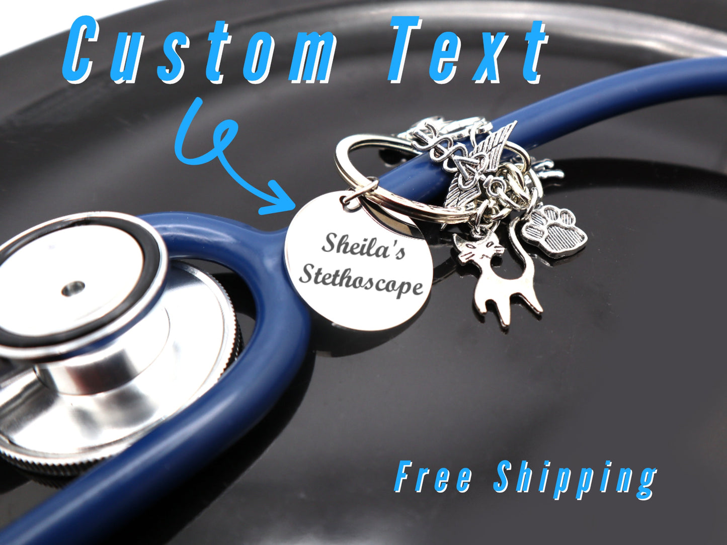Custom Engraved Nurse Appreciation Gift For Nurse, Personalized Stethoscope ID Tag With Charm, Nursing Student Gift, Stethoscope Name Tag