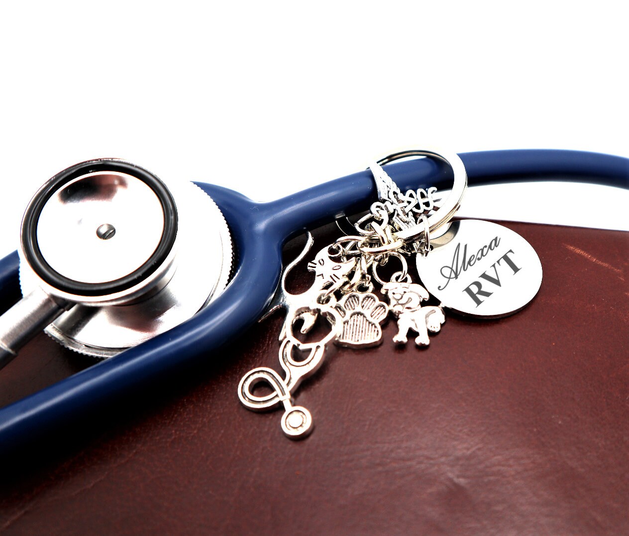 Custom Engraved Nurse Appreciation Gift For Nurse, Personalized Stethoscope ID Tag With Charm, Nursing Student Gift, Stethoscope Name Tag