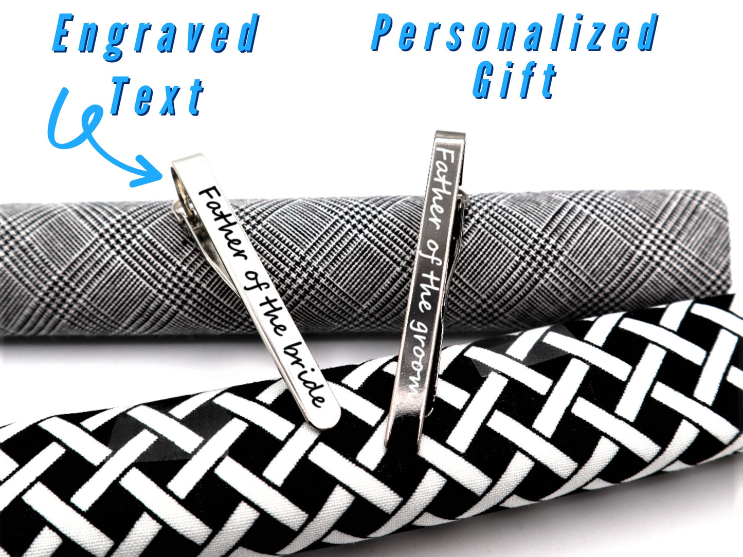 Personalized Tie Clip Bar For Groomsmen And Father Of The Bride And Groom | Engraved Tie Bar Clip For Wedding, Groomsman & Gift Occasions