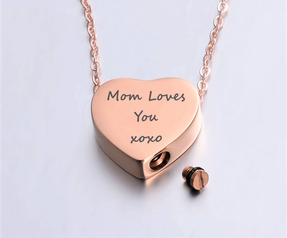 Personalized Urn Necklace For Human Ashes With Your Message Custom Engraved To Wear As A Cremation Cremate Jewelry - Dad, Mom, Dog, Pet