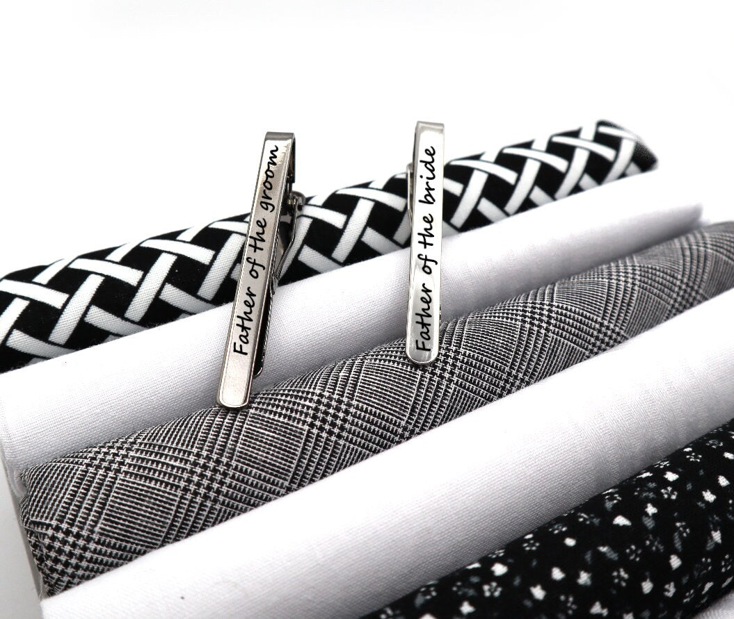 Personalized Tie Clip Bar For Groomsmen And Father Of The Bride And Groom | Engraved Tie Bar Clip For Wedding, Groomsman & Gift Occasions