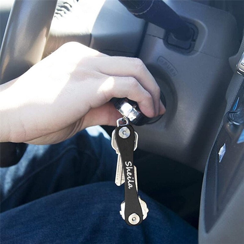 Personalized Smart Keychain Organizer To Give As Gifts for Birthday, Anniversary, Graduation, Wedding & Valentines Gift | Engraved Key Chain