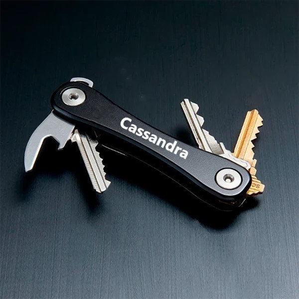 Personalized Smart Keychain Organizer To Give As Gifts for Birthday, Anniversary, Graduation, Wedding & Valentines Gift | Engraved Key Chain