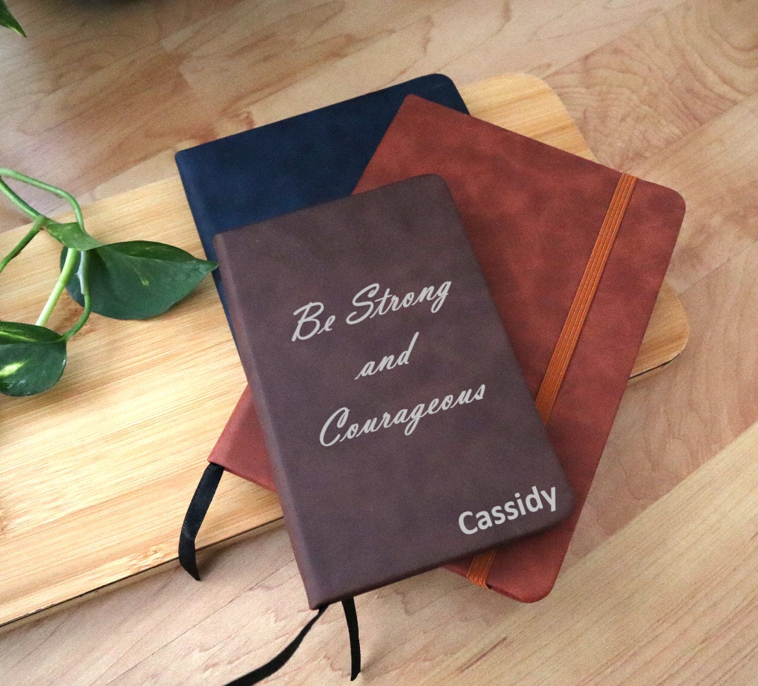 Personalized Leather Travel Journal and Notebooks, Custom Engraved PU Leather Notebook for Writing and Planning, Diary for Adventure Seekers