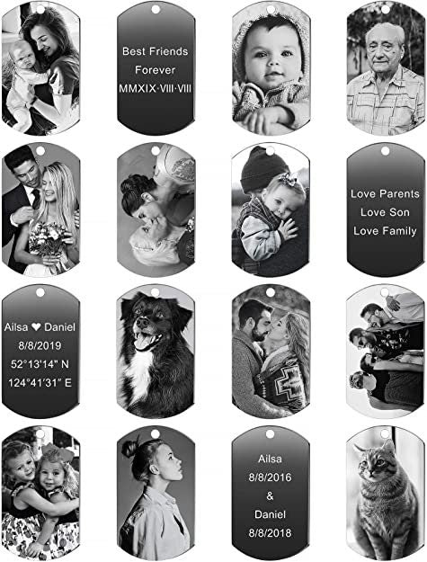 Personalized Necklace With Your Custom Picture, Engraved Photo Necklace Dog Tag Pendant With Your Picture, Custom Photo Pendants For Gifts
