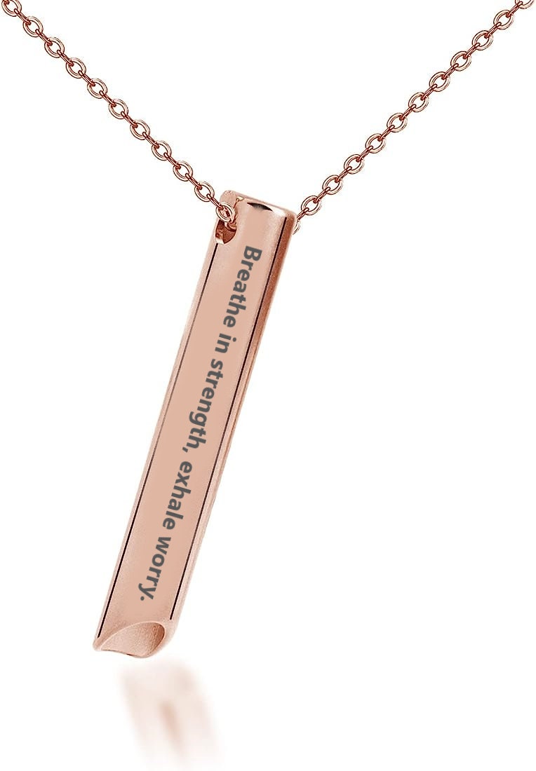 Personalized Breathing Necklace For Natural Anxiety Relief, Custom Made Breathing Necklaces For Stress Relief, Mindfulness Meditation Tool