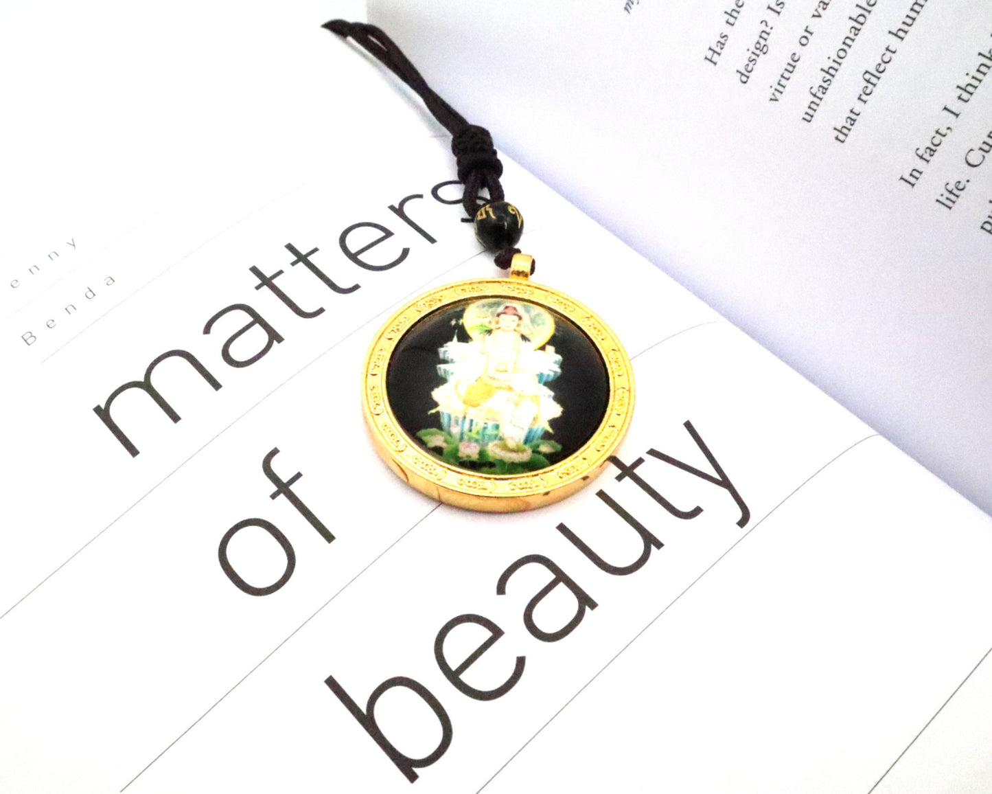 Buddha Pendant Necklace With A Crystal Amitabha For Positive Energy | Jade Lucky Charm Protection Gift For Him, Her, Men, And Women, Featuring Boho Jewelry