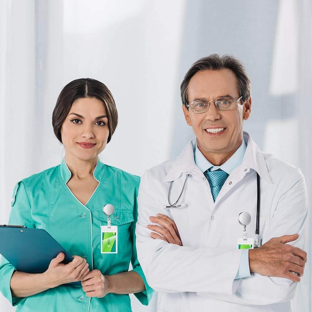 Personalized Nurse ID Badge Reel Holder For Nurses And Vet Techs With Custom Name, Unique Quote and Charms | Nurse Appreciation Gifts