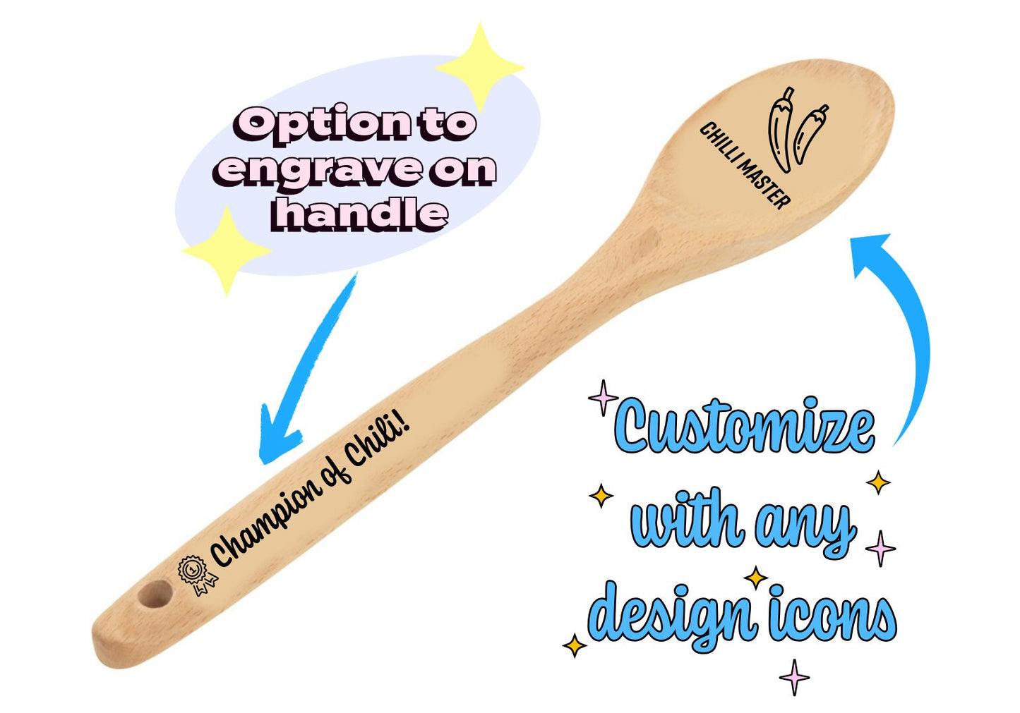 Personalized Food Trophy Award Spoon For Chili Cook Off Prizes And Food Cooking Contest, Cooking Competition Food Award Spoons, Trophy Spoon