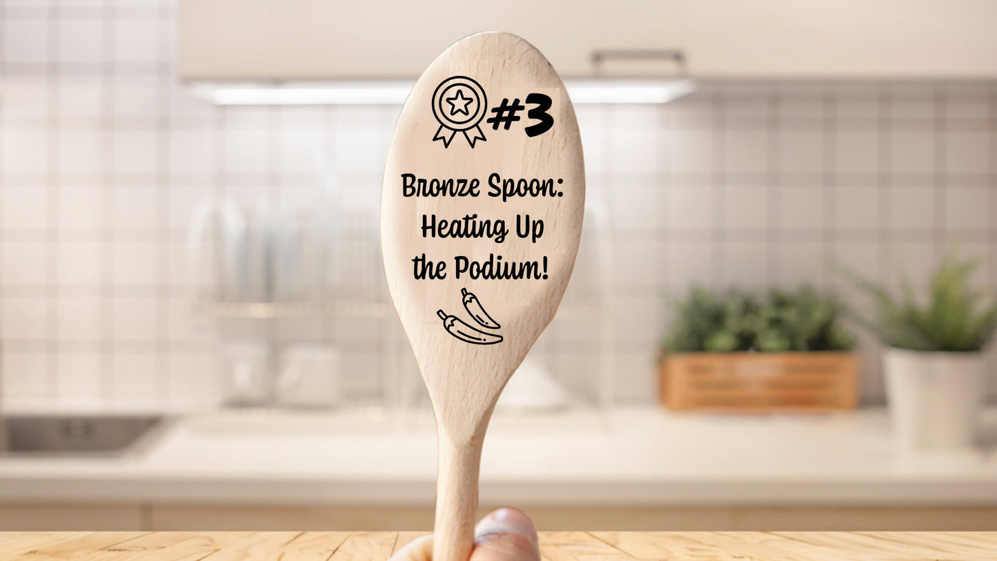 Personalized Food Trophy Award Spoon For Chili Cook Off Prizes And Food Cooking Contest, Cooking Competition Food Award Spoons, Trophy Spoon