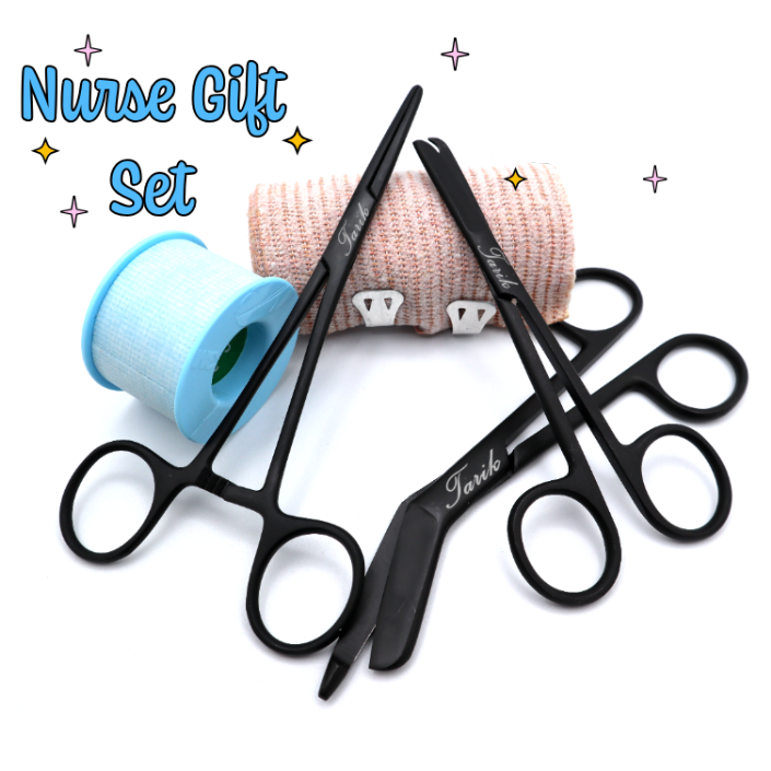 Personalized Gift Set For Nurses With Bandage Scissor, Hemostat, Suture Scissor | Nursing Students, Veterinary Vet Tech Stethoscope Nurse