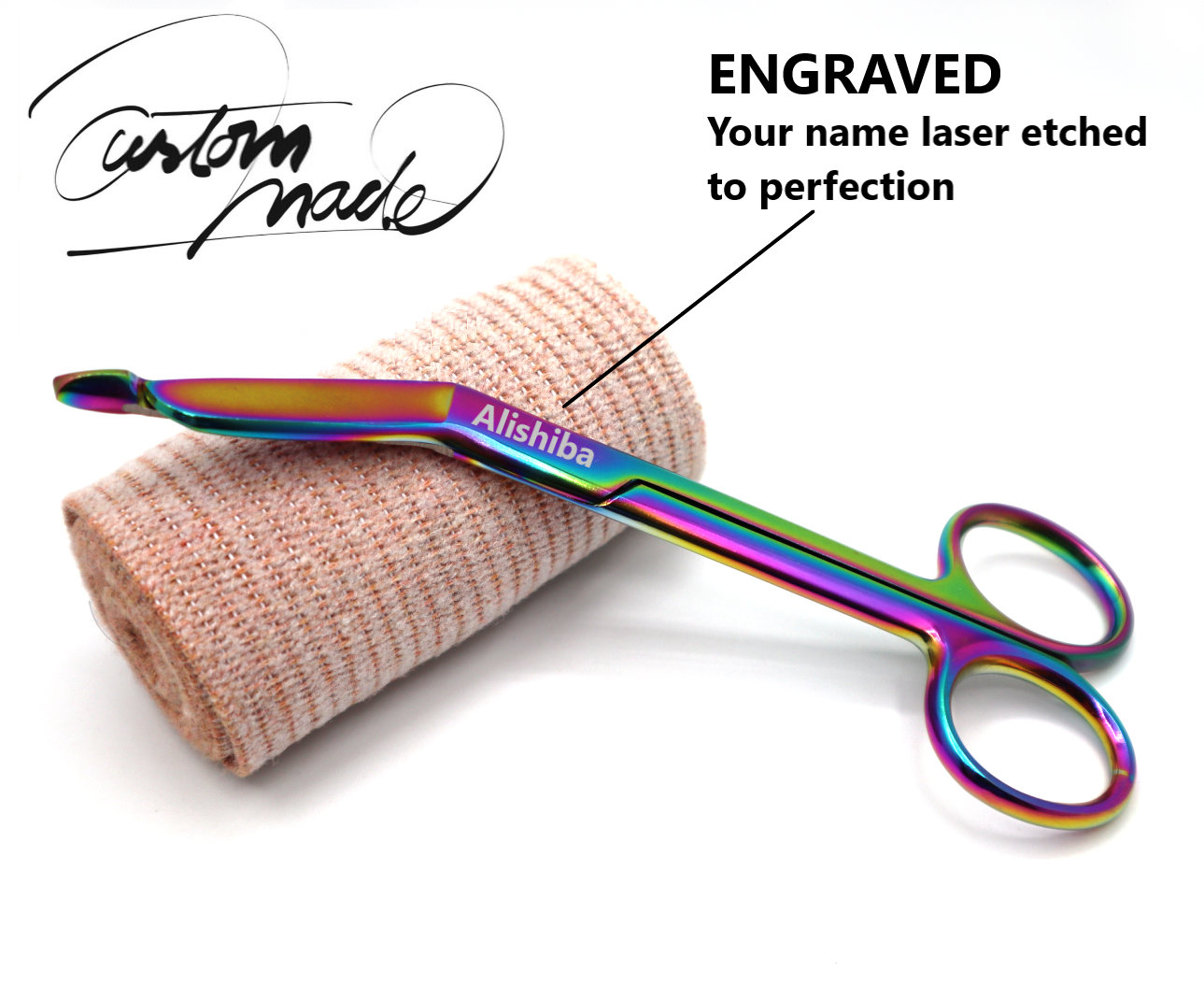 Custom Engraved Bandage Scissors For Nurses, VetTech, Veterinary and Nursing Students - 5.5"
