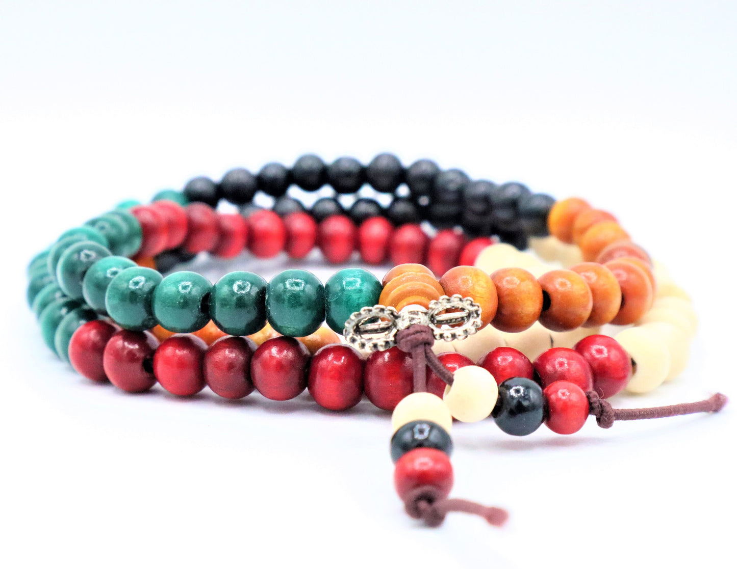 Mala Bead Bracelet Necklace With Natural Sandalwood Prayer Beads for Meditation, Yoga, And Japa To Increase Calmness By Buddhist Buddha