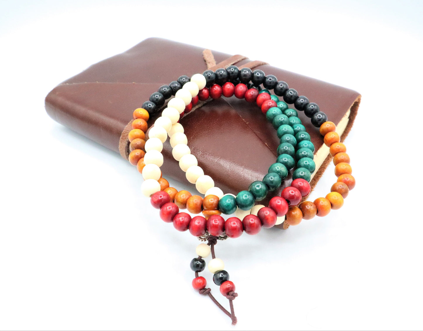 Mala Bead Bracelet Necklace With Natural Sandalwood Prayer Beads for Meditation, Yoga, And Japa To Increase Calmness By Buddhist Buddha
