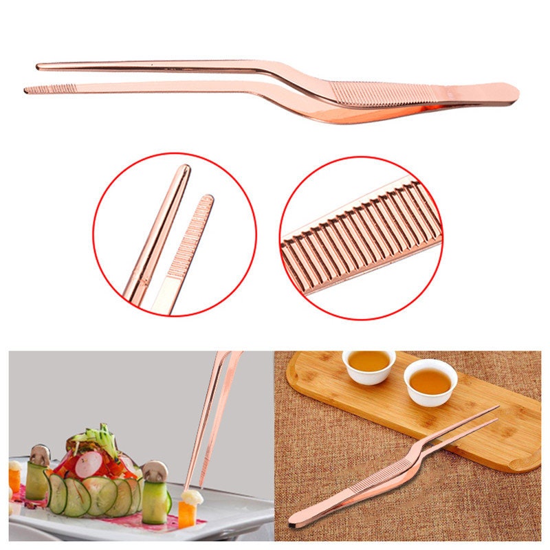 Personalized Multi Purpose Plating Kitchen Tweezers with Precision Stainless Steel Tongs for Pince Culinary Cuisine Cooking and Plating Food
