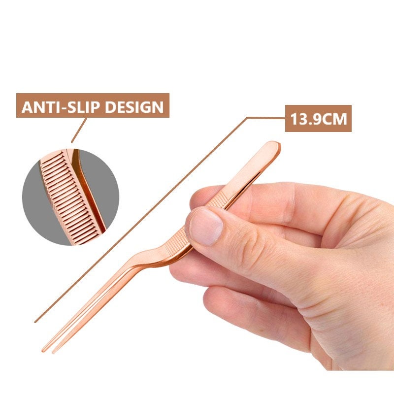Personalized Multi Purpose Plating Kitchen Tweezers with Precision Stainless Steel Tongs for Pince Culinary Cuisine Cooking and Plating Food