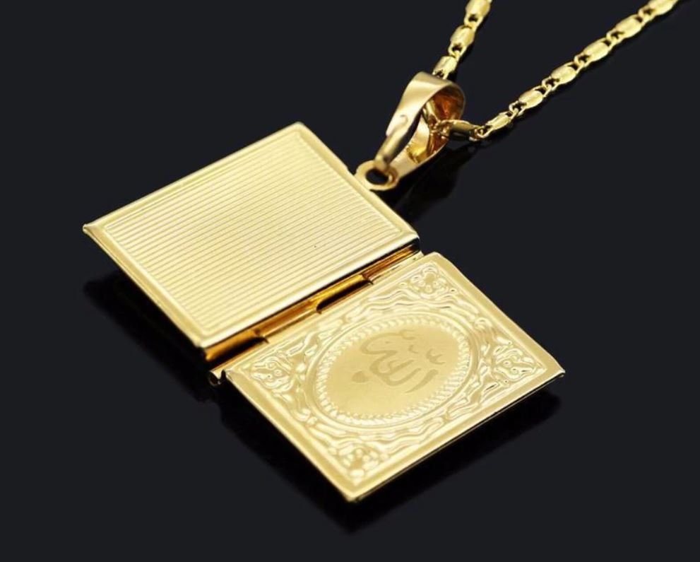 Allah Necklace Pendant With A Photo Locket Box For Men and Women And To Give As Islamic Gifts During Eid And Ramadan