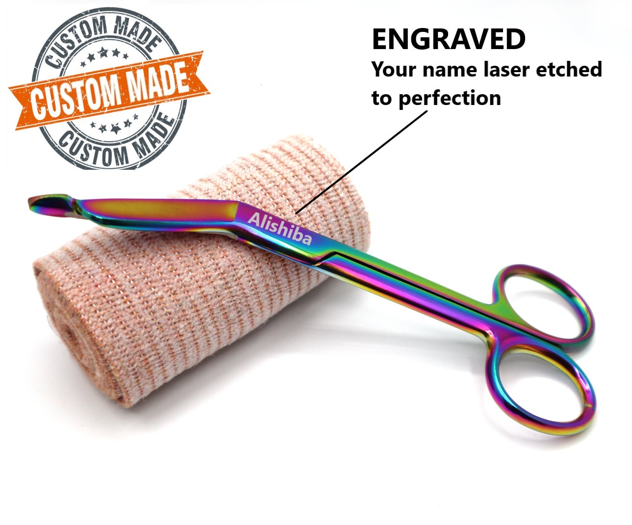 Custom Engraved Bandage Scissors For Vet Tech, Nurses and Nursing Students, Vet Tech Week Gift Ideas For Nurse Appreciation - Stethoscope