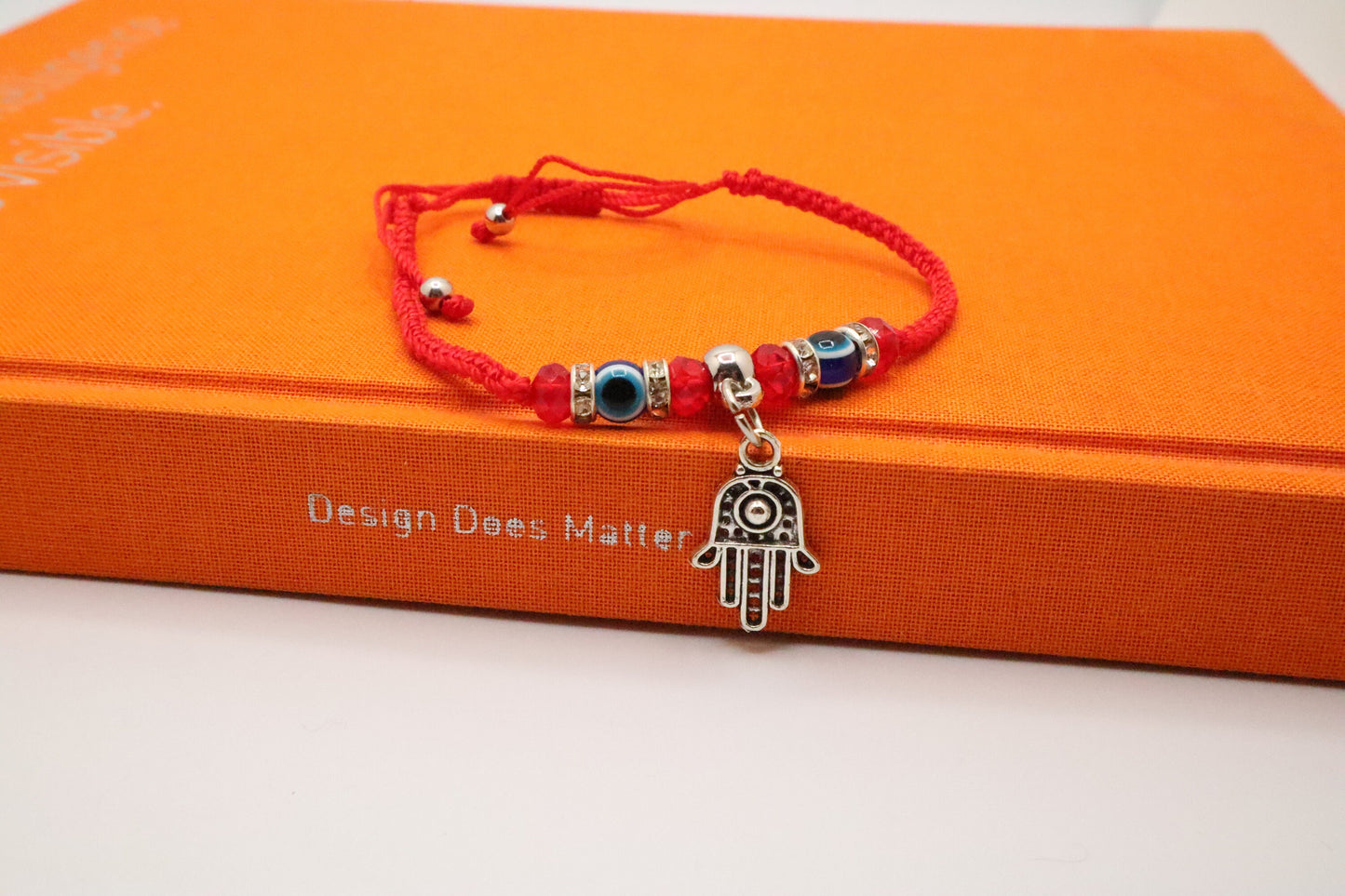 Evil Eye Bracelet Anklet With Hamsa Hand of Fatima For Good Luck Charm Protection and Blessing | Kabbalah Red String Macrame Bracelet