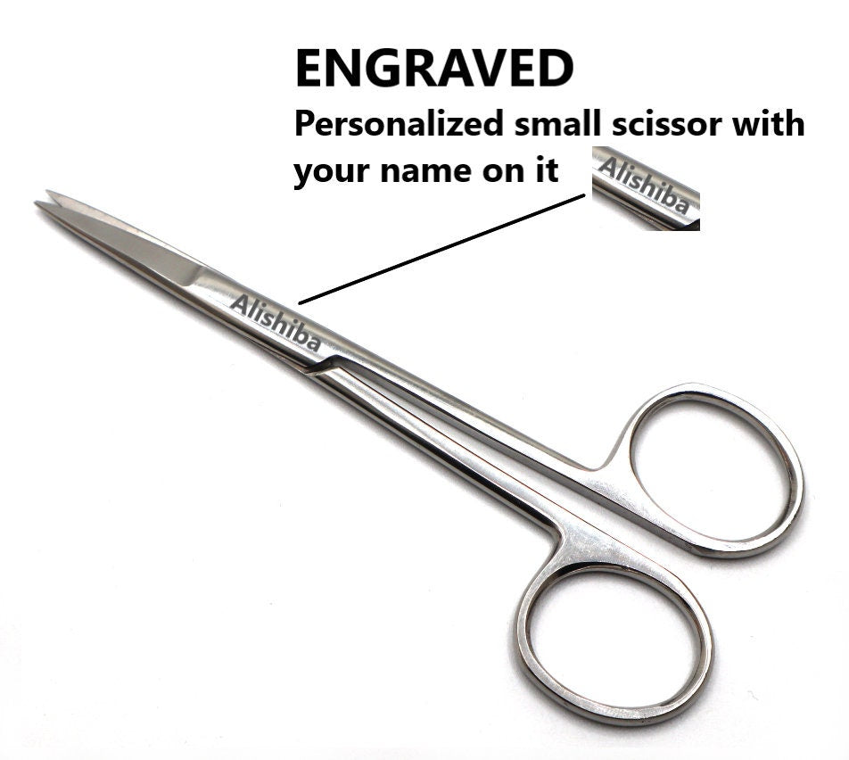 Engraved Small Scissor For Sewing, Pruning, Needle Craft, Stitching, Embroidery Thread Snips, and Cross Stitch | Personalized Gift - DIY