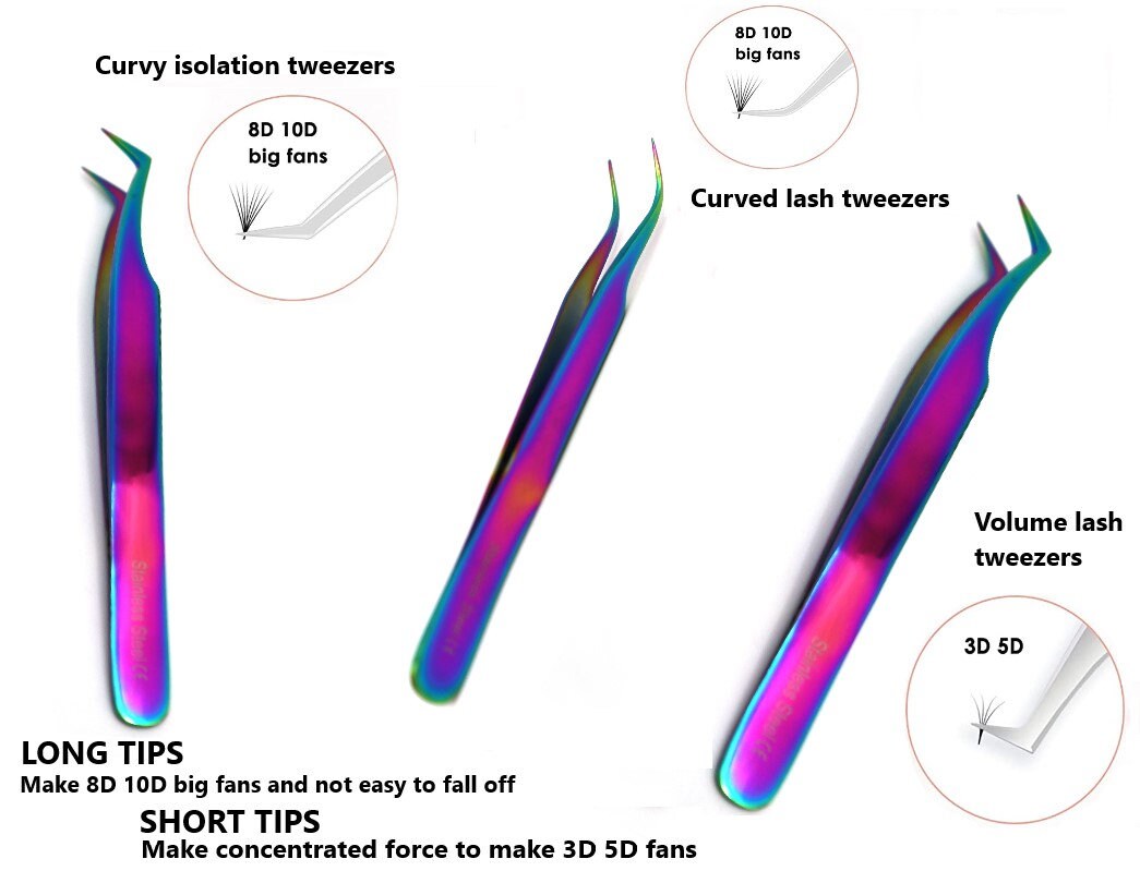 Eyelash Extension Tweezers Set For Eye Lash | Professional Personalized Volume Tweezers | Cross Locking Diamond Painting Jewelry Tool 3D 6D