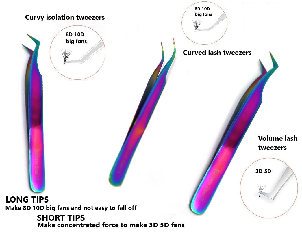 Eyelash Extension Tweezers Set For Eye Lash | Professional Personalized Volume Tweezers | Cross Locking Diamond Painting Jewelry Tool 3D 6D