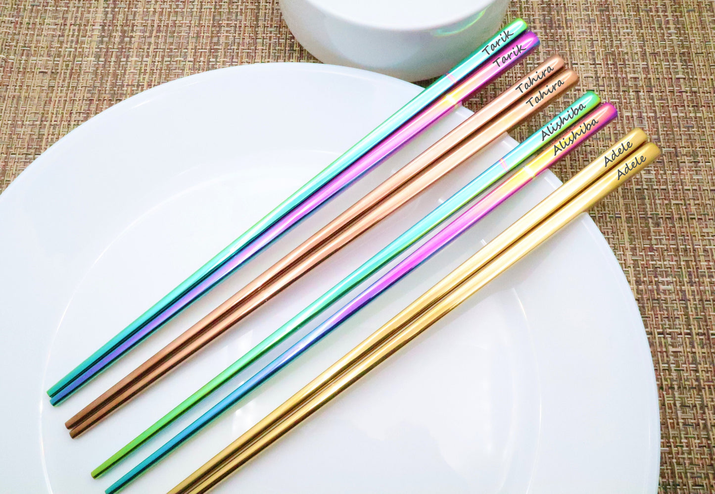 Personalized Stainless Steel Chopsticks | Reusable Chop Sticks Engraved | Custom Korean Baguette Chinoise | Metal Chopsticks Reusable Gift