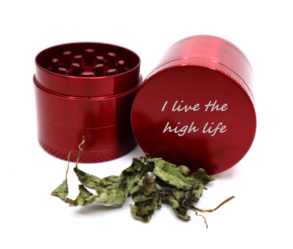 Personalized 4 Piece Herb Grinder Custom Engraved With Your Message | Personalized Metal Herb And Spice Grinder For Food Enthusiast