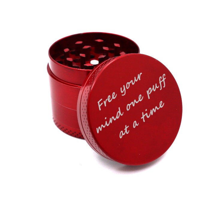 Personalized 4 Piece Herb Grinder Custom Engraved With Your Message | Personalized Metal Herb And Spice Grinder For Food Enthusiast