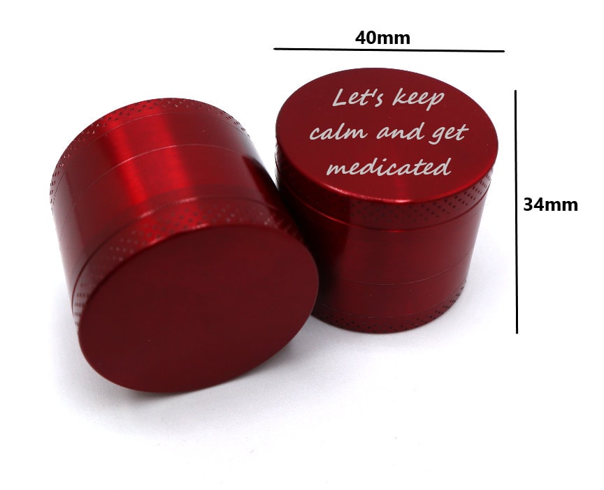 Personalized 4 Piece Herb Grinder Custom Engraved With Your Message | Personalized Metal Herb And Spice Grinder For Food Enthusiast