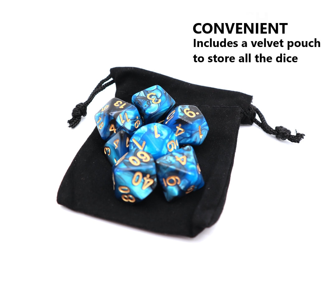 Personalized DND Dice Box Gift Set | Role Playing Dungeons And Dragons D&D Dice Box With Bag | Black D And D Dice Box RPG Dice Storage Tray