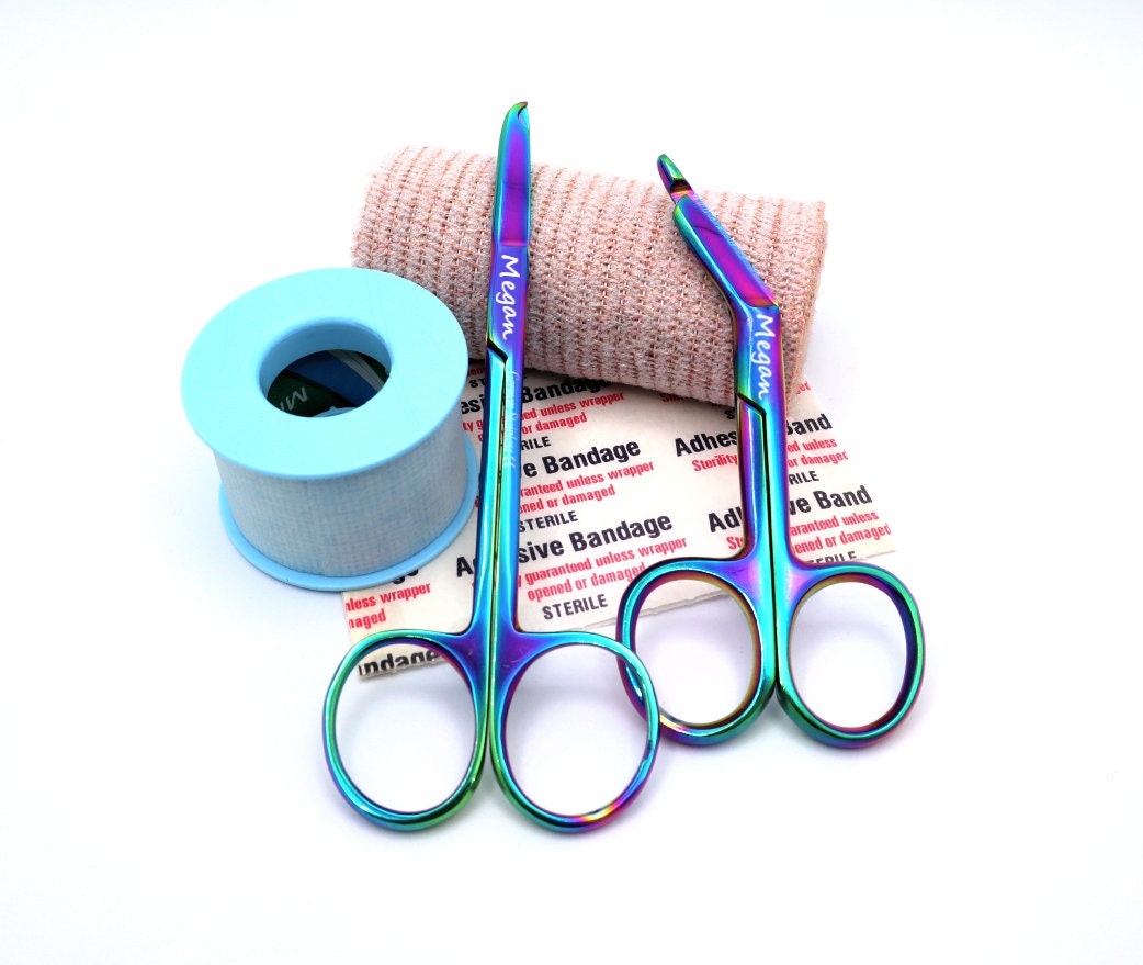 Vet Tech Gift Set With Personalized Bandage Scissors And Suture Scissor For Nurse And Nursing Students, Engraved Nurse Gifts and Accessories