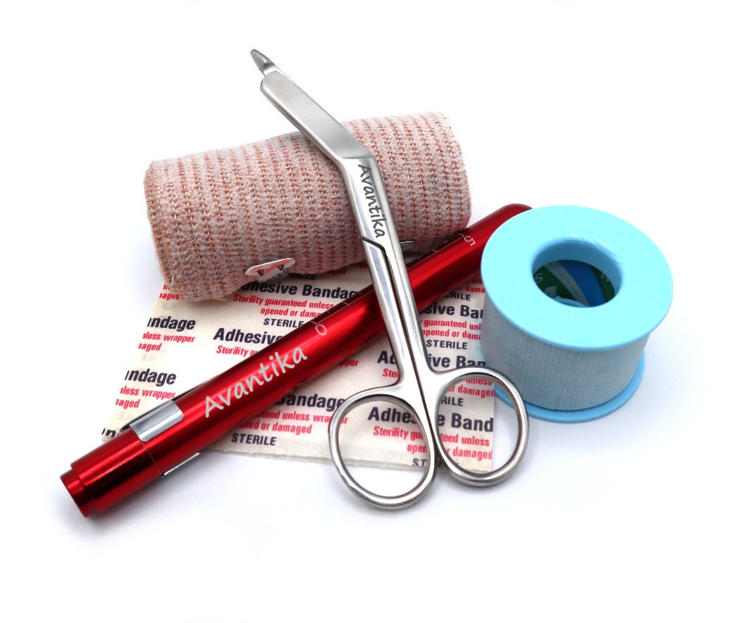 Personalized Nurse Appreciation Gift Set With Bandage Scissor And Penlight, Pen Light For Nursing Students Veterinary Vet Tech And Gift Set