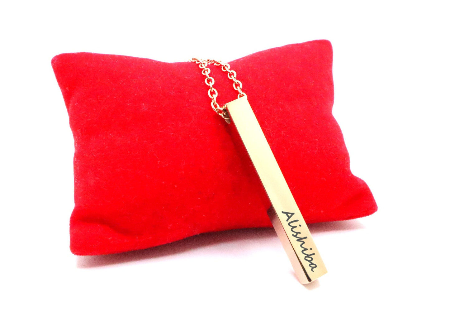 Personalized Vertical Bar Necklace For Mothers Day Gift, Name Necklace Valentine Gift, Vertical Bar Pendant Gift For Her and Bridesmaid Gift