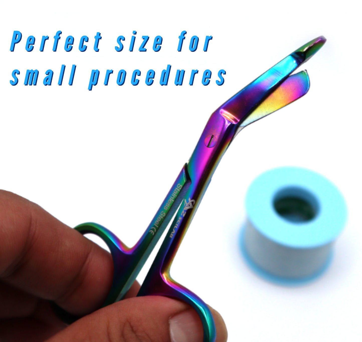 Small Personalized Bandage Scissors With Multi Titanium Polish Ideal For Nurses, Nursing Students, Vet Tech Gift Ideas & Nurse Appreciation