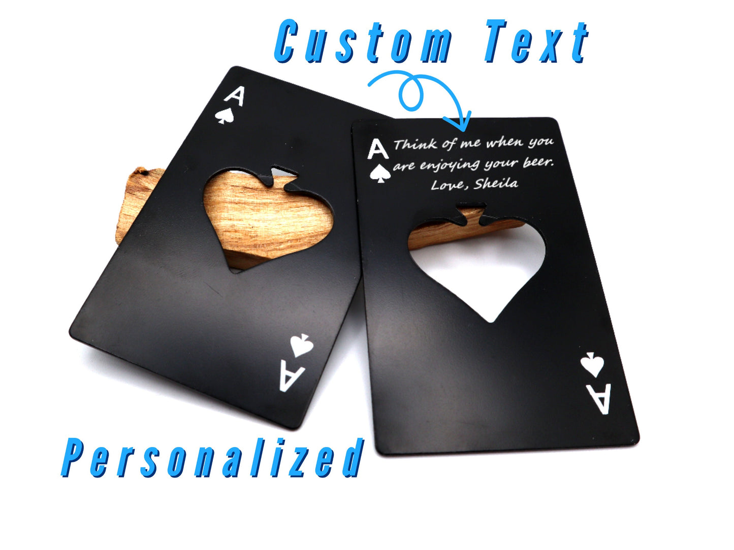 Personalized Bottle Opener With Custom Message | Engraved Bottle Openers With Portrait Image | Ace of Spade Beer Bottle Opener Birthday Gift