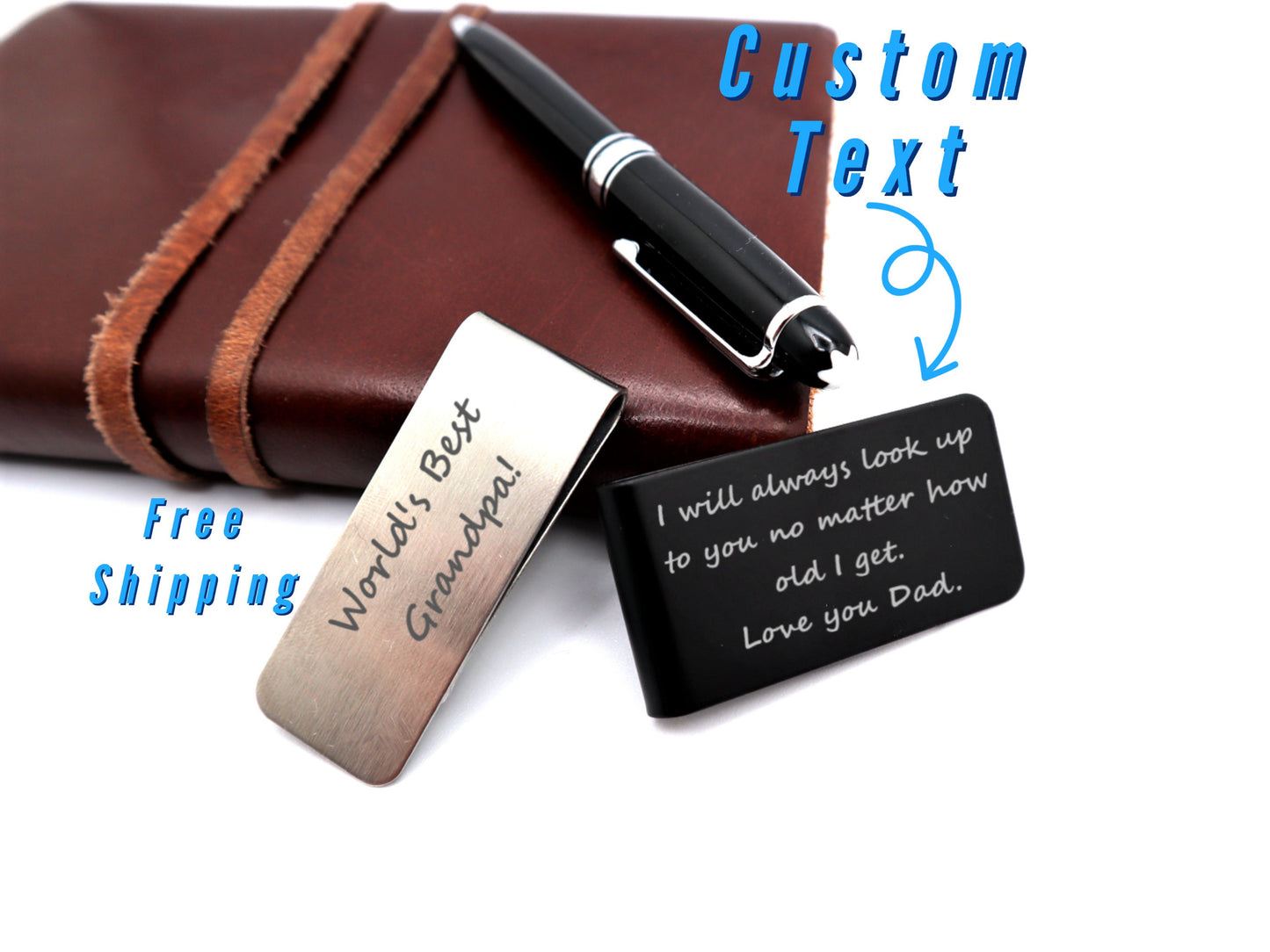 Personalized Money Clip Gift With Your Custom Engraved Message To Give As Birthday Gifts, Father Of The Bride, Groomsmen, And Gift For Dad
