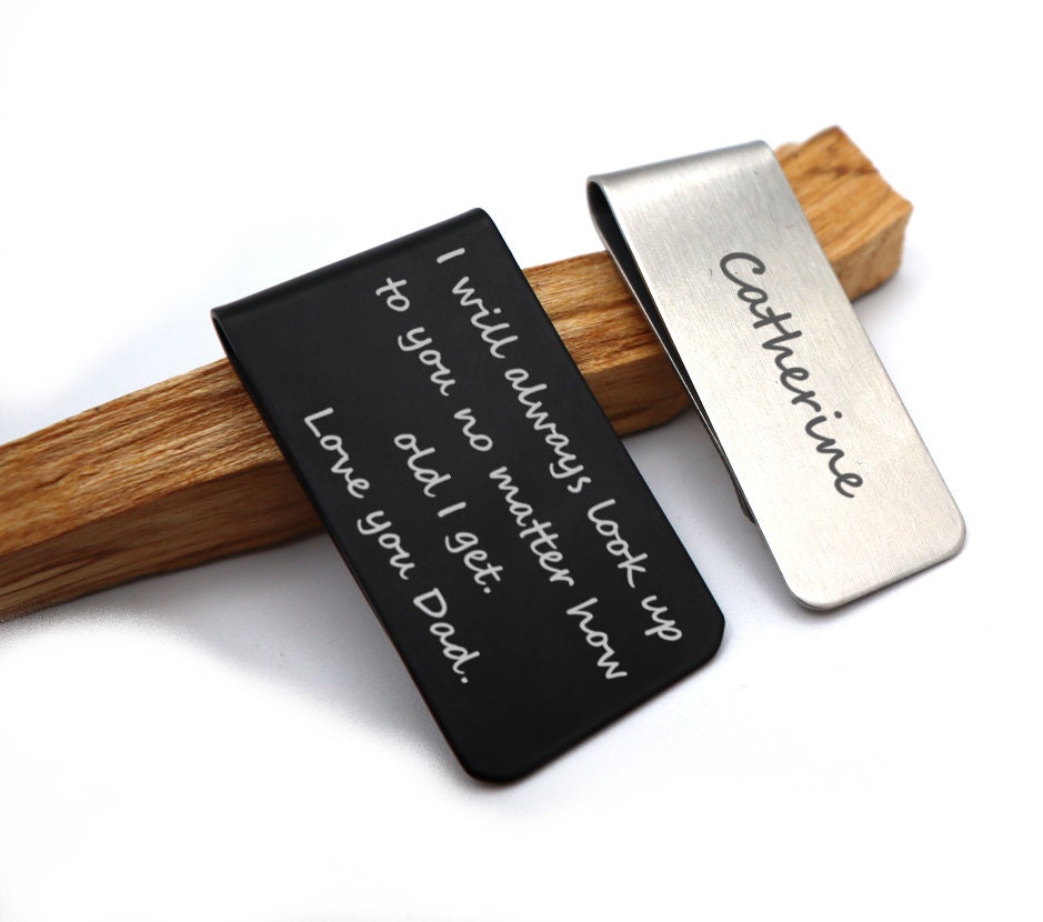 Personalized Money Clip Gift With Your Custom Engraved Message To Give As Birthday Gifts, Father Of The Bride, Groomsmen, And Gift For Dad