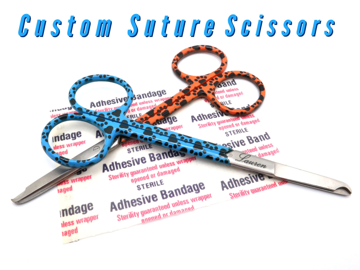 Personalized Suture Scissor To Use With Nurse Bandage Scissors and Hemostat | Veterinary Vet Tech And Nurse Appreciation Gift For Nurses RN