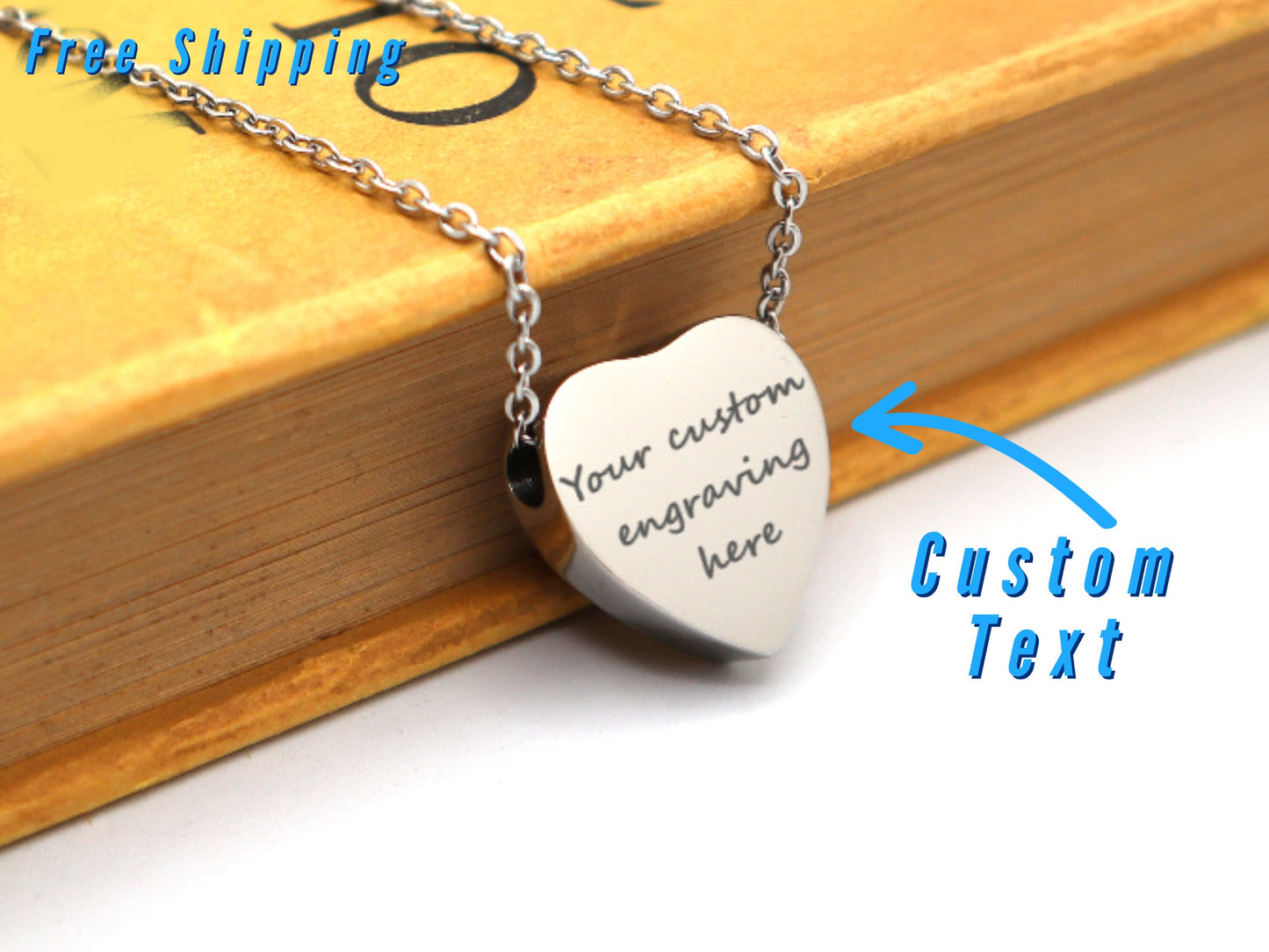 Personalized Urn Necklace For Human Ashes With Your Message Custom Engraved To Wear As A Cremation Cremate Jewelry - Dad, Mom, Dog, Pet