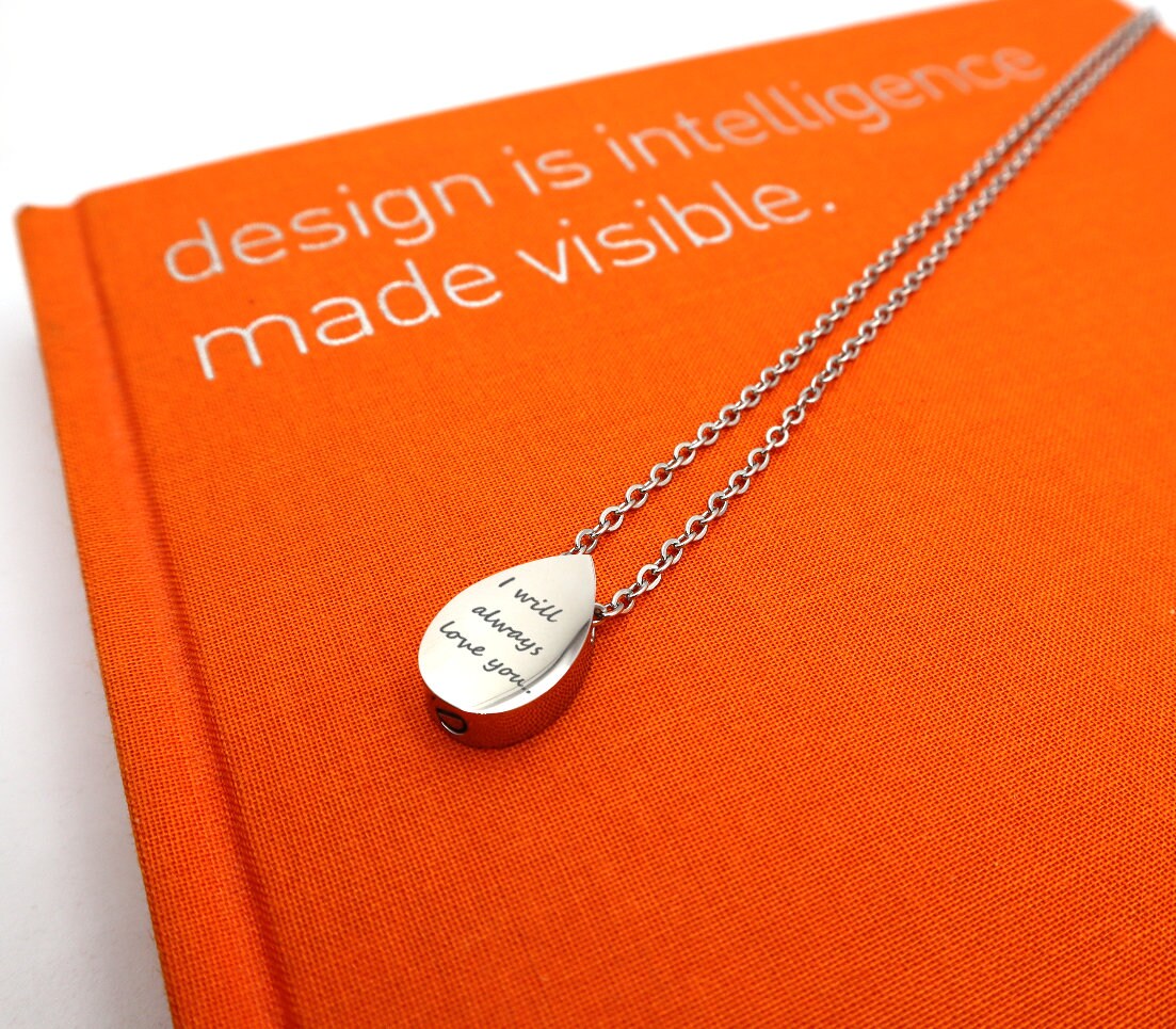 Personalized Urn Necklace For Human Ashes With Your Message Custom Engraved To Wear As A Cremation Cremate Jewelry - Dad, Mom, Dog, Pet