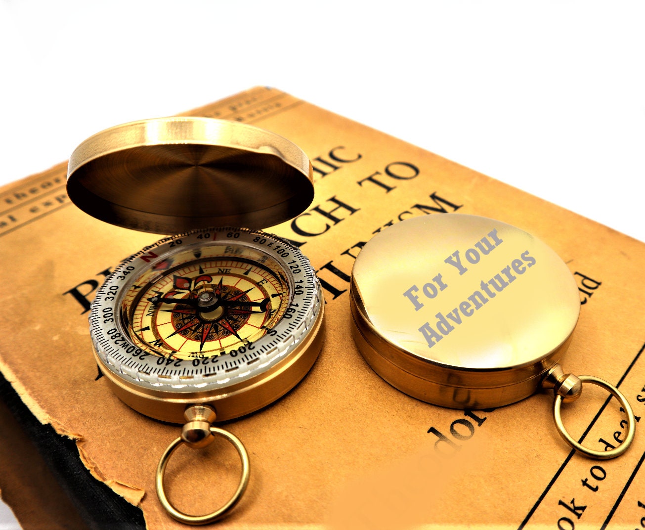 Personalized Compass With Engraved Name | Custom Pocket Compass Gift For Communion, Graduation, Anniversary, Hiking Gifts, Baptism Compass