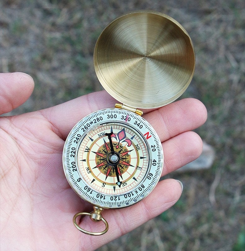 Personalized Compass With Engraved Name | Custom Pocket Compass Gift For Communion, Graduation, Anniversary, Hiking Gifts, Baptism Compass