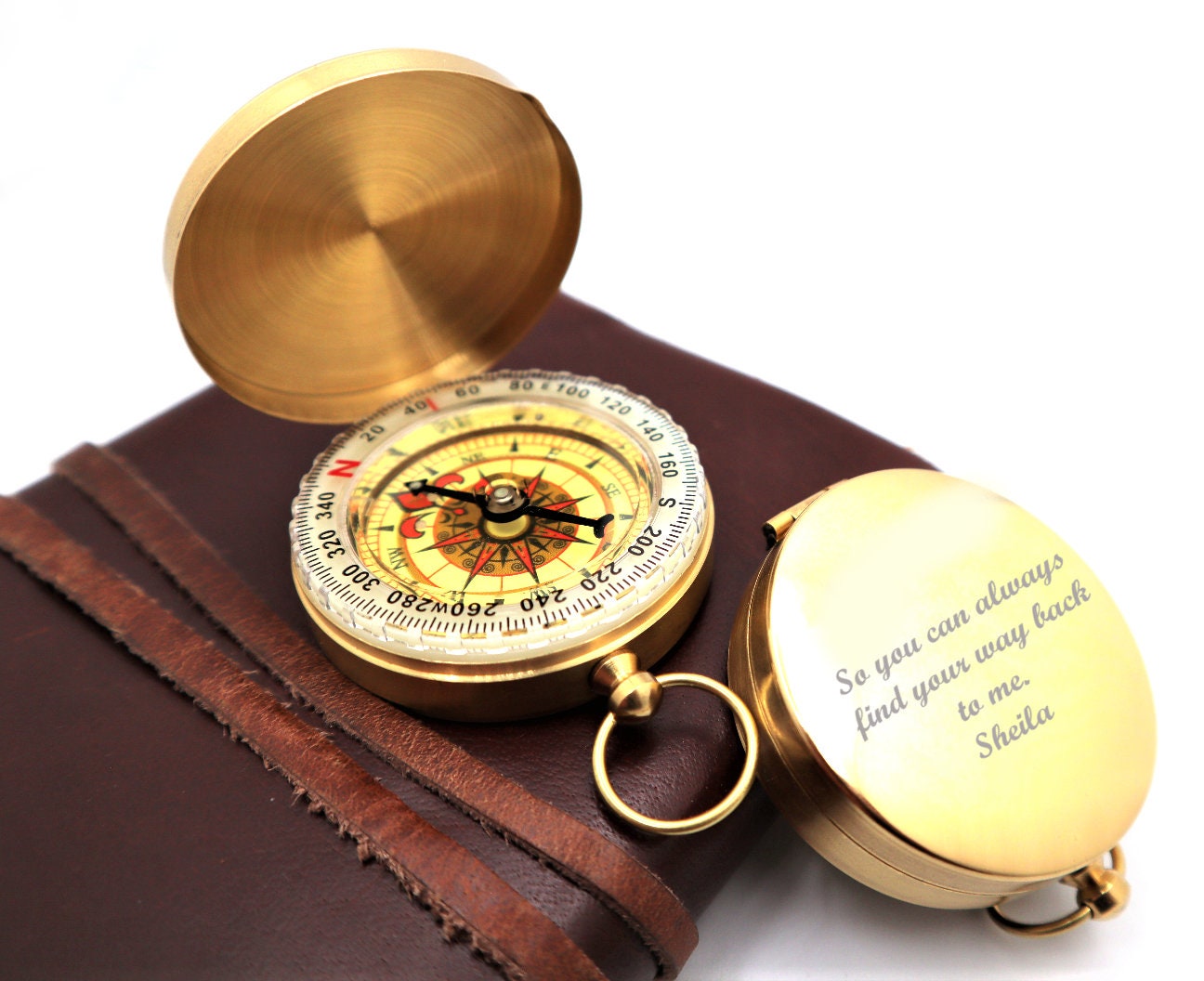 Personalized Compass With Engraved Name | Custom Pocket Compass Gift For Communion, Graduation, Anniversary, Hiking Gifts, Baptism Compass