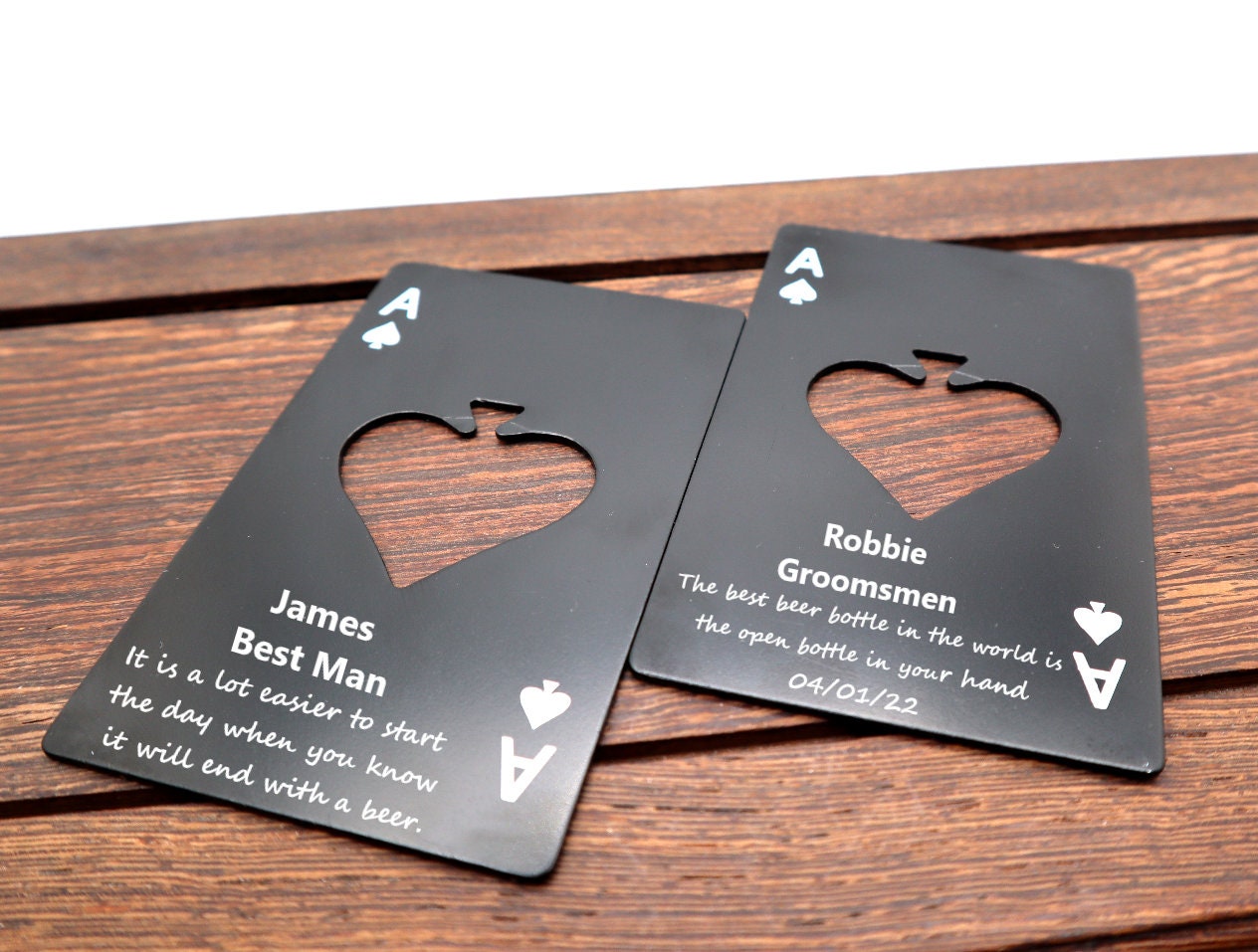 Personalized Bottle Opener With Custom Message | Engraved Bottle Openers With Portrait Image | Ace of Spade Beer Bottle Opener Birthday Gift