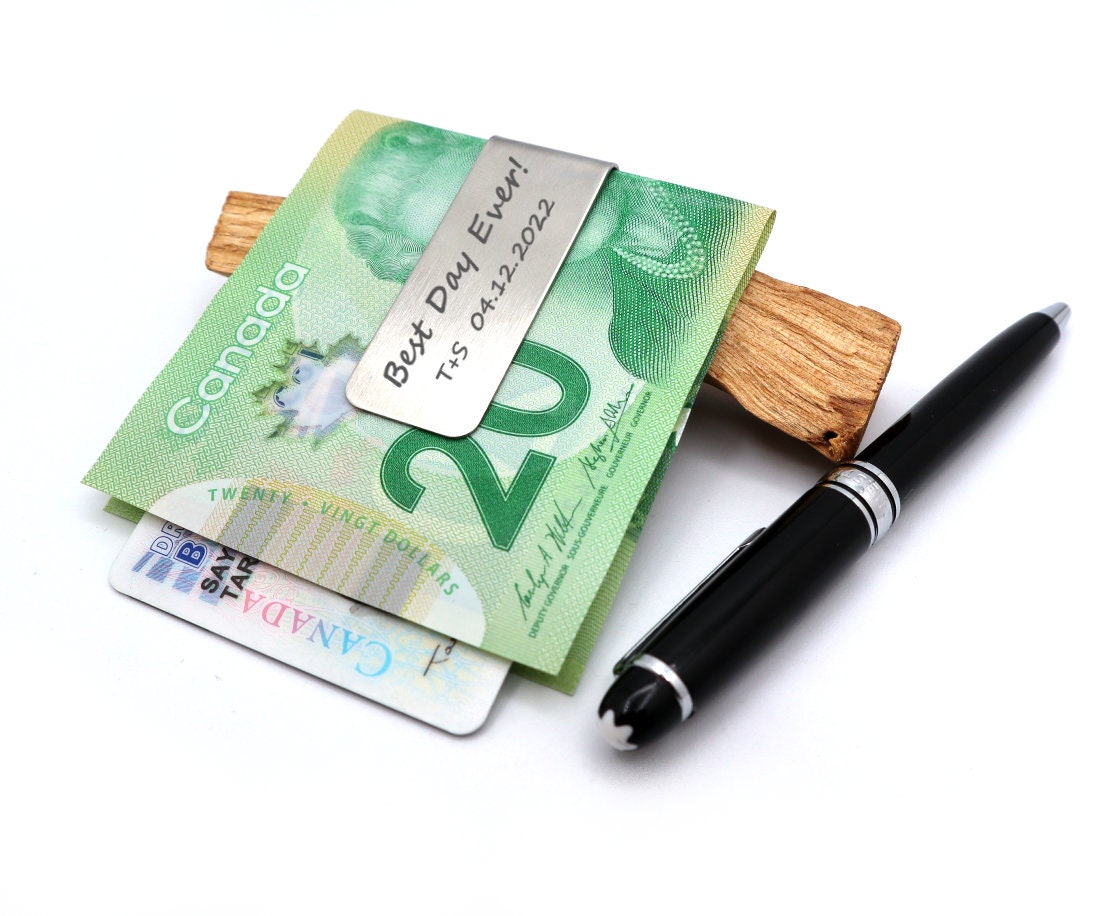 Personalized Money Clip Gift With Your Custom Engraved Message To Give As Birthday Gifts, Father Of The Bride, Groomsmen, And Gift For Dad