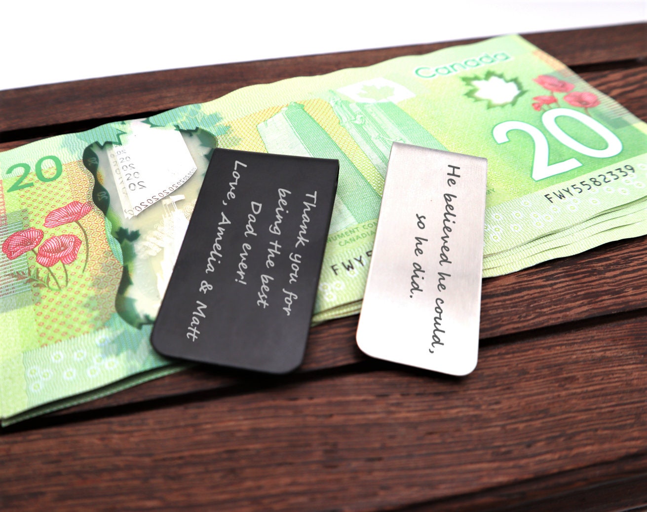Personalized Money Clip Gift With Your Custom Engraved Message To Give As Birthday Gifts, Father Of The Bride, Groomsmen, And Gift For Dad