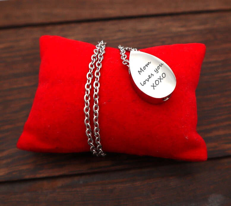 Personalized Urn Necklace For Human Ashes With Your Message Custom Engraved To Wear As A Cremation Cremate Jewelry - Dad, Mom, Dog, Pet